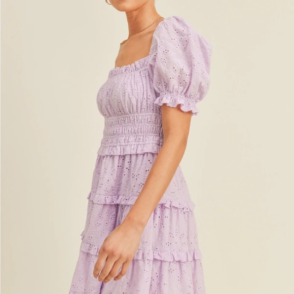 Kendall Puff Sleeve Eyelet Mini Dress - Picture 5 of 8